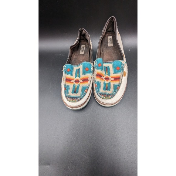 Myra Bag: S-4903 Angst Sneakers Slip On Shoe Loafers Aztec Cow Print Size 10